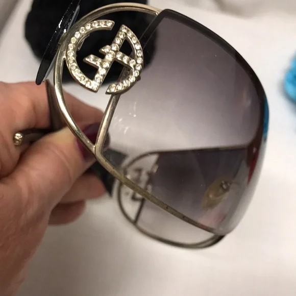 GIORGIO ARMANI SUNGLASSES vintage dust bag ,case original set grey ombré GA logo - Picture 12 of 16